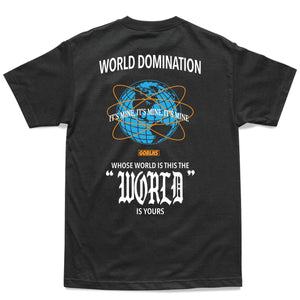 WORLD DOM. T-SHIRT: BLACK