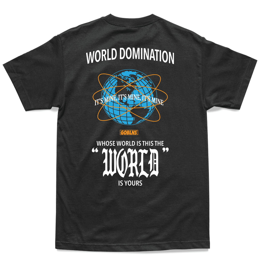 WORLD DOM. T-SHIRT: BLACK